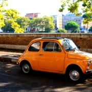 Traveling around Tuscany in a car