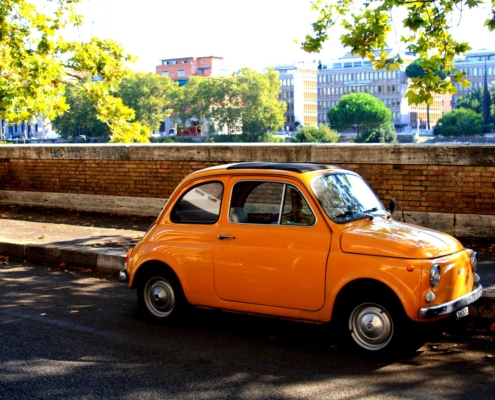 Traveling around Tuscany in a car