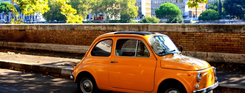 Traveling around Tuscany in a car