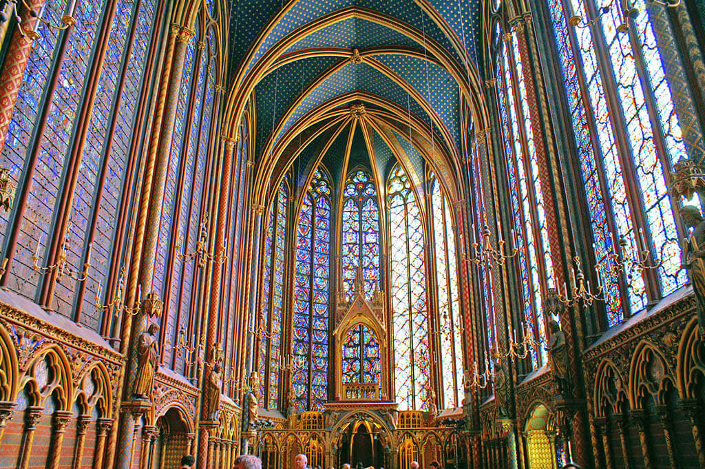 Stained glass windows in Sainte Chapelle