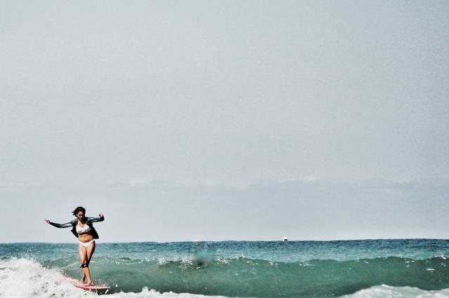 Girl surfing