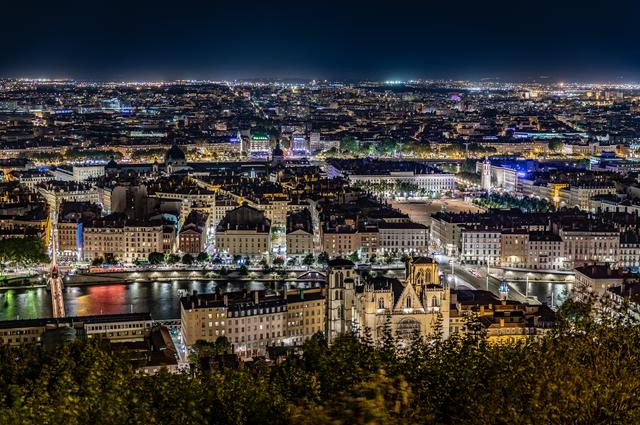 Night panorama of Lyon